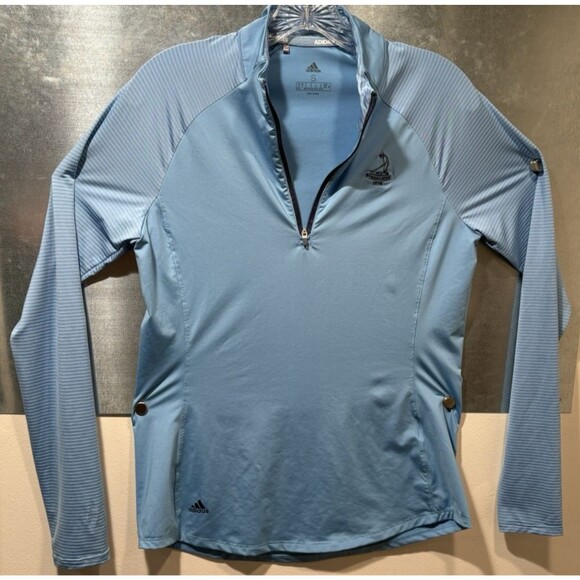 Adidas Pinehurst 1895 "Putter Boy" Embroidered 1/4 Zip STRETCH S Blue Golf Shirt - Picture 4 of 16